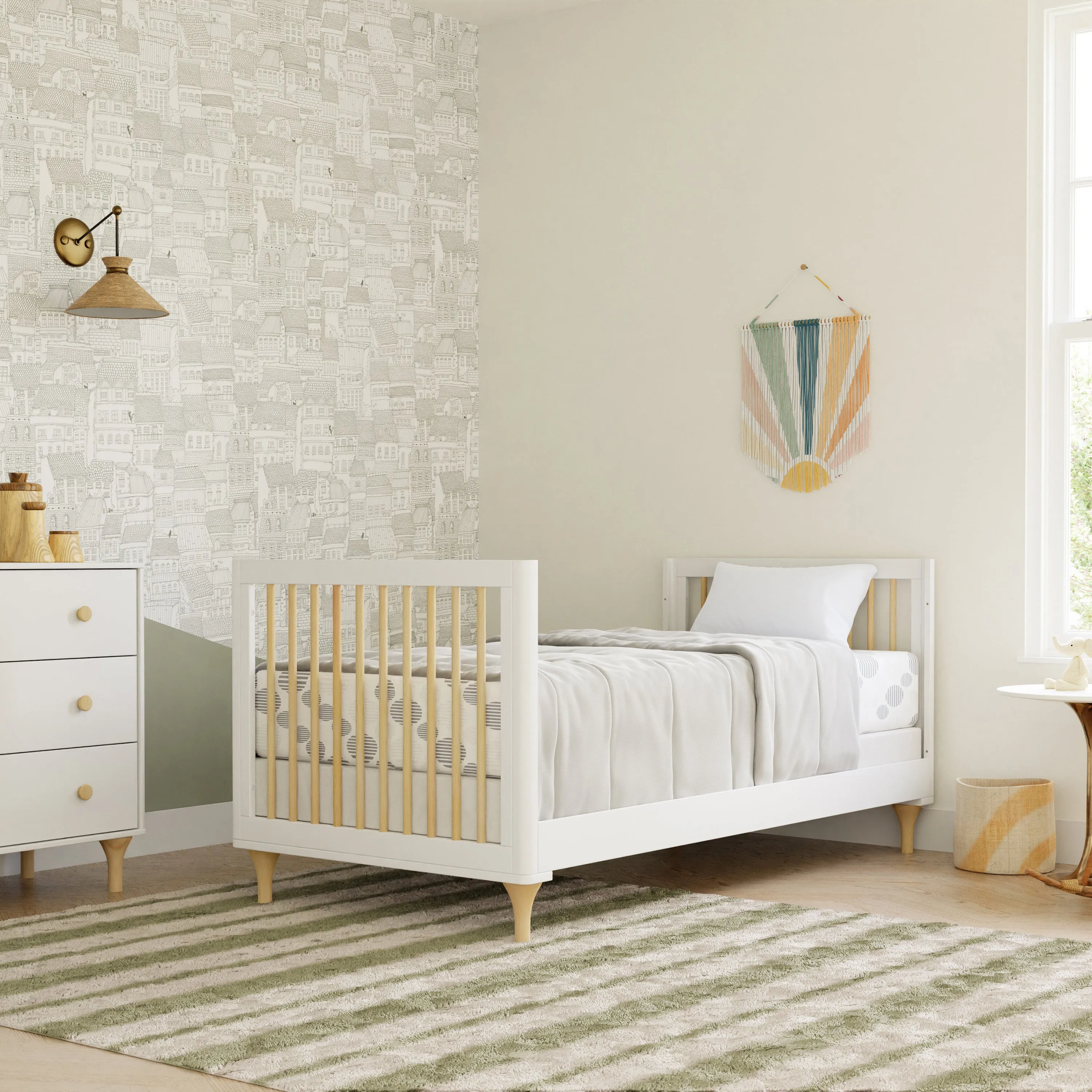 Lolly 4-in-1 Convertible Mini Crib and Twin Bed with Toddler Bed Conversion Kit