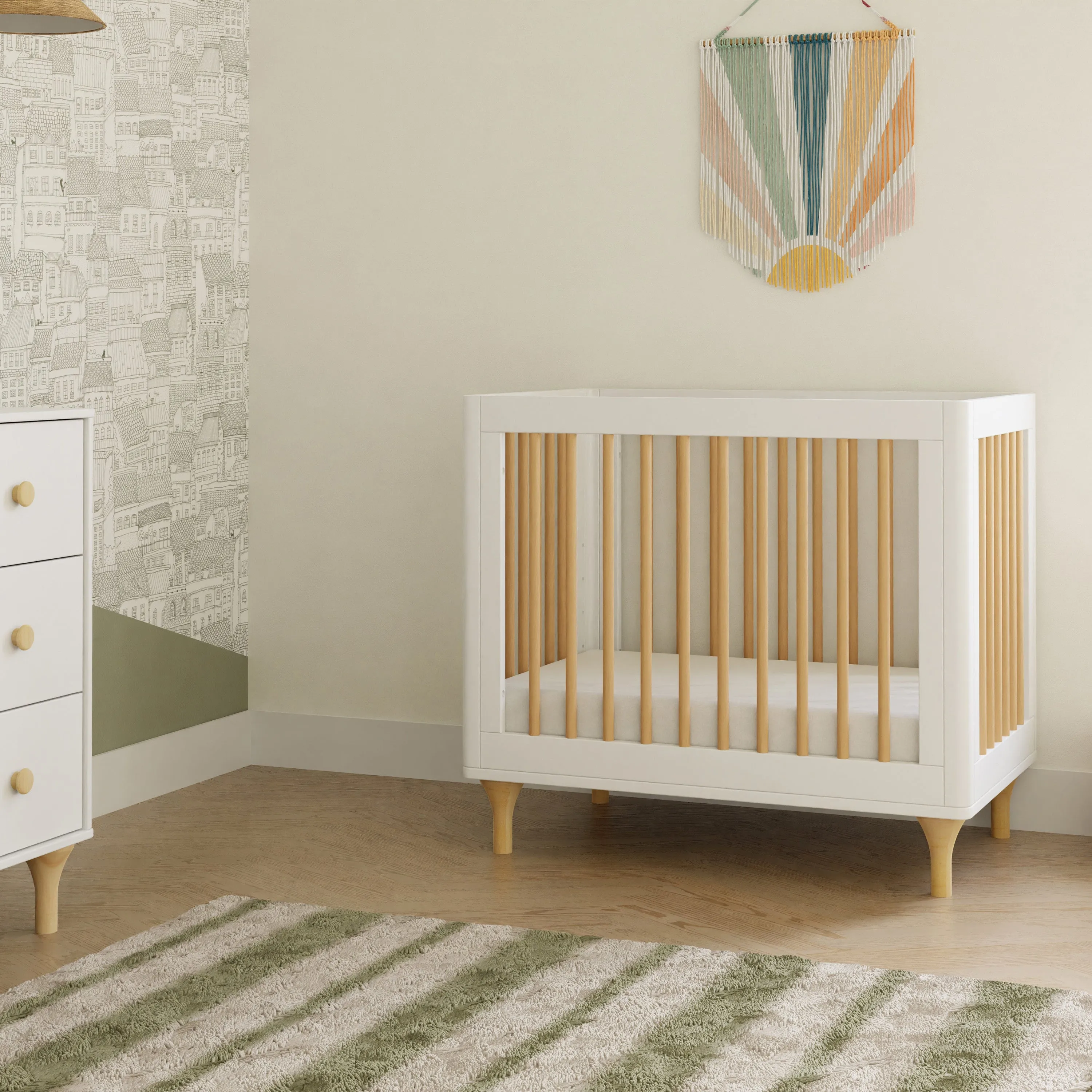 Lolly 4-in-1 Convertible Mini Crib and Twin Bed with Toddler Bed Conversion Kit