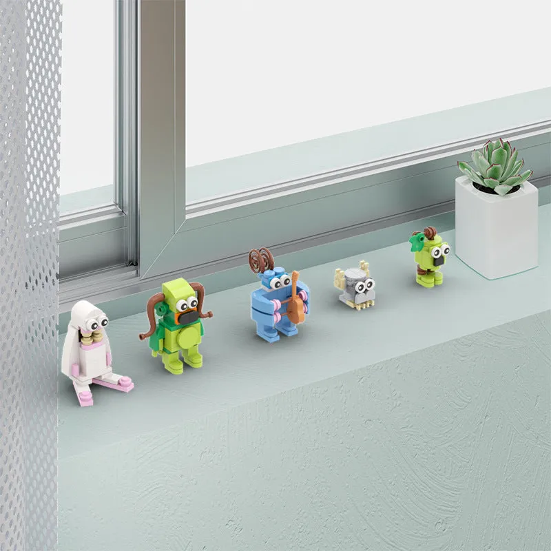 MOC Enlightenment Small Building Block Cute Monster Choir Small Set My Singing Monster