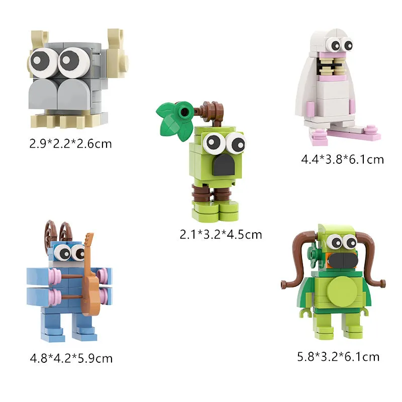 MOC Enlightenment Small Building Block Cute Monster Choir Small Set My Singing Monster