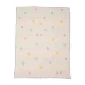 Organic Lena Baby Blanket Ladybugs Off White 30" x 40"