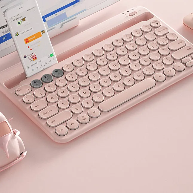 Pastel Color Chargeable Wireless Bluetooth Keyboard for Phone and iPad