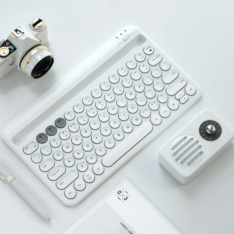 Pastel Color Chargeable Wireless Bluetooth Keyboard for Phone and iPad