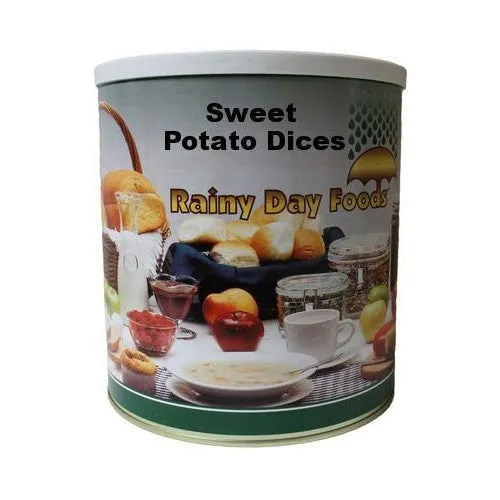Rainy Day Foods Gluten-Free Dehydrated Sweet Potato Dices 6 (Case of Six) #10 Cans - 240 Servings
