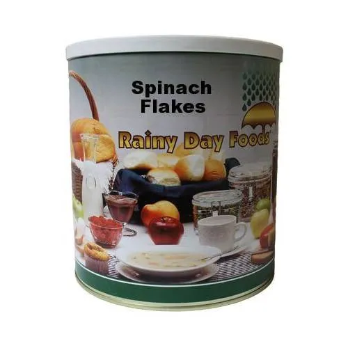 Rainy Day Foods Non-GMO Dehydrated Spinach Flakes 10 oz #10 Can - 56 Servings