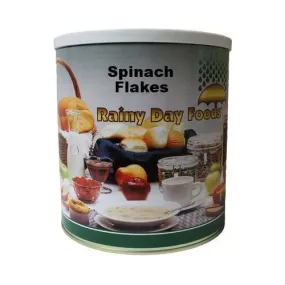 Rainy Day Foods Non-GMO Dehydrated Spinach Flakes 10 oz #10 Can - 56 Servings