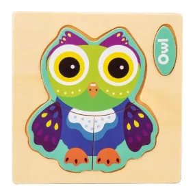 Small 3D Cartoon Animal Traffic Car Jigsaw Puzzle Baby Early Learning Education Toy Children Wooden Educational Toys for Kids