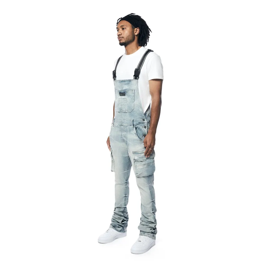 Stacked Utility Denim Overalls - Bergen Blue