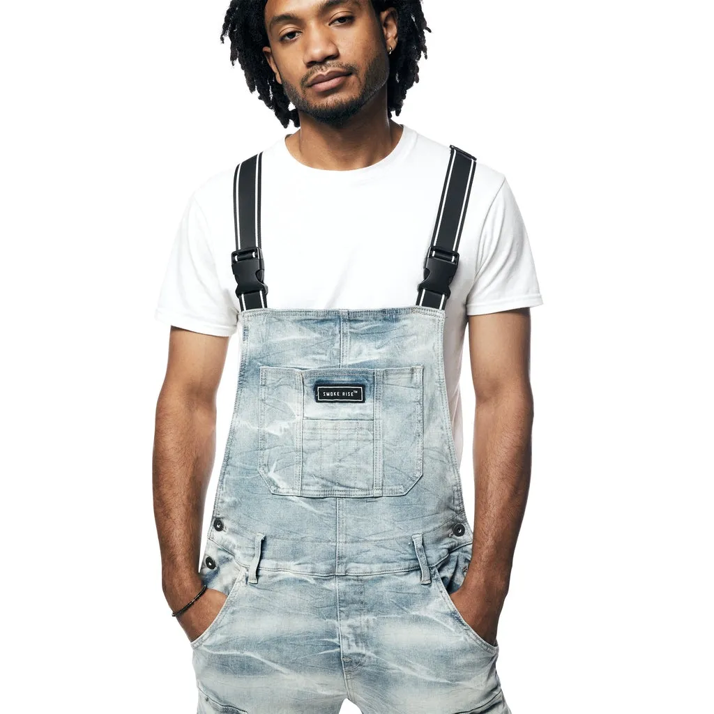 Stacked Utility Denim Overalls - Bergen Blue