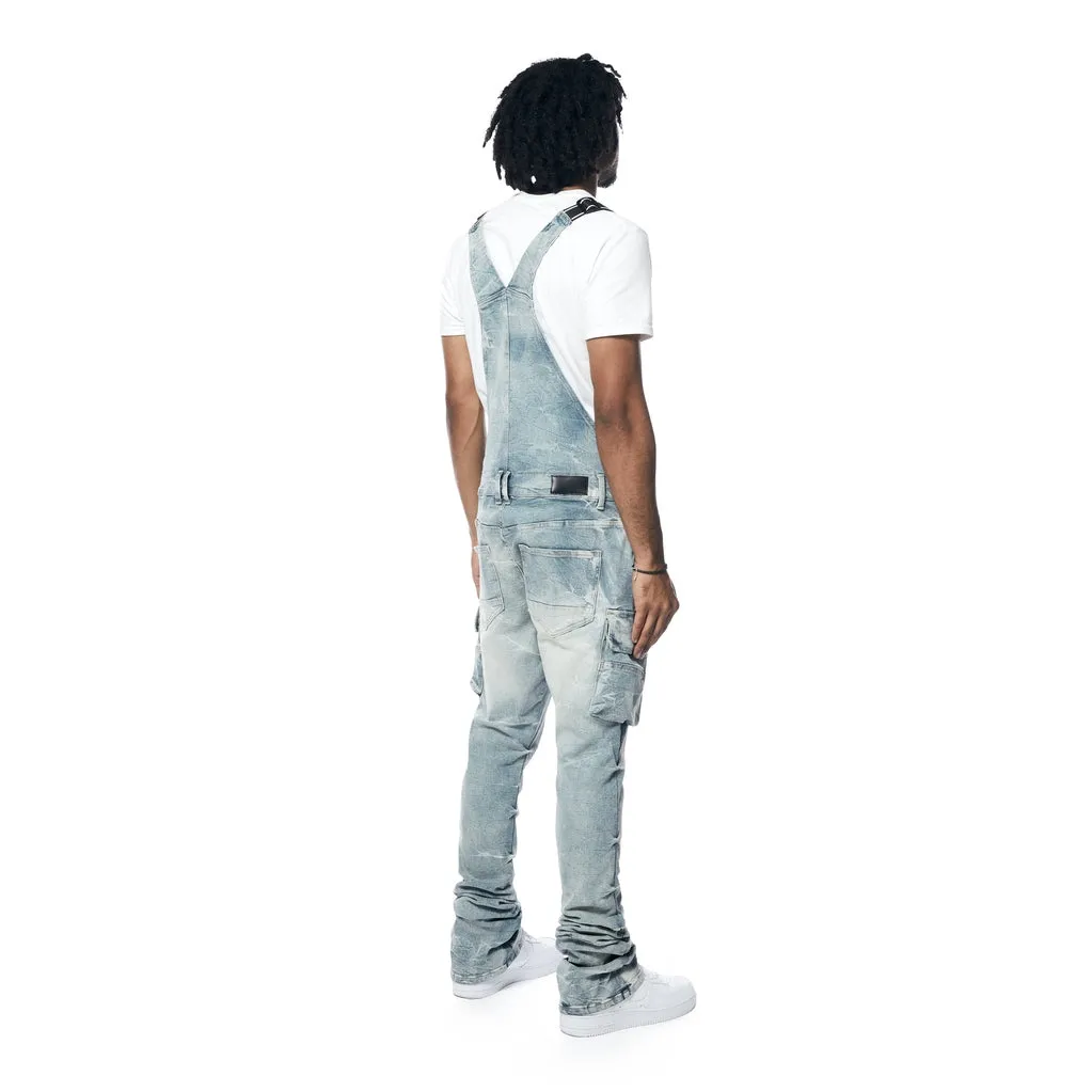 Stacked Utility Denim Overalls - Bergen Blue