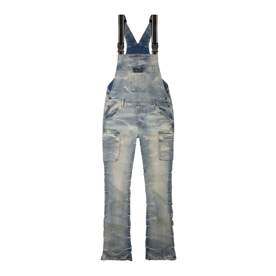 Stacked Utility Denim Overalls - Bergen Blue