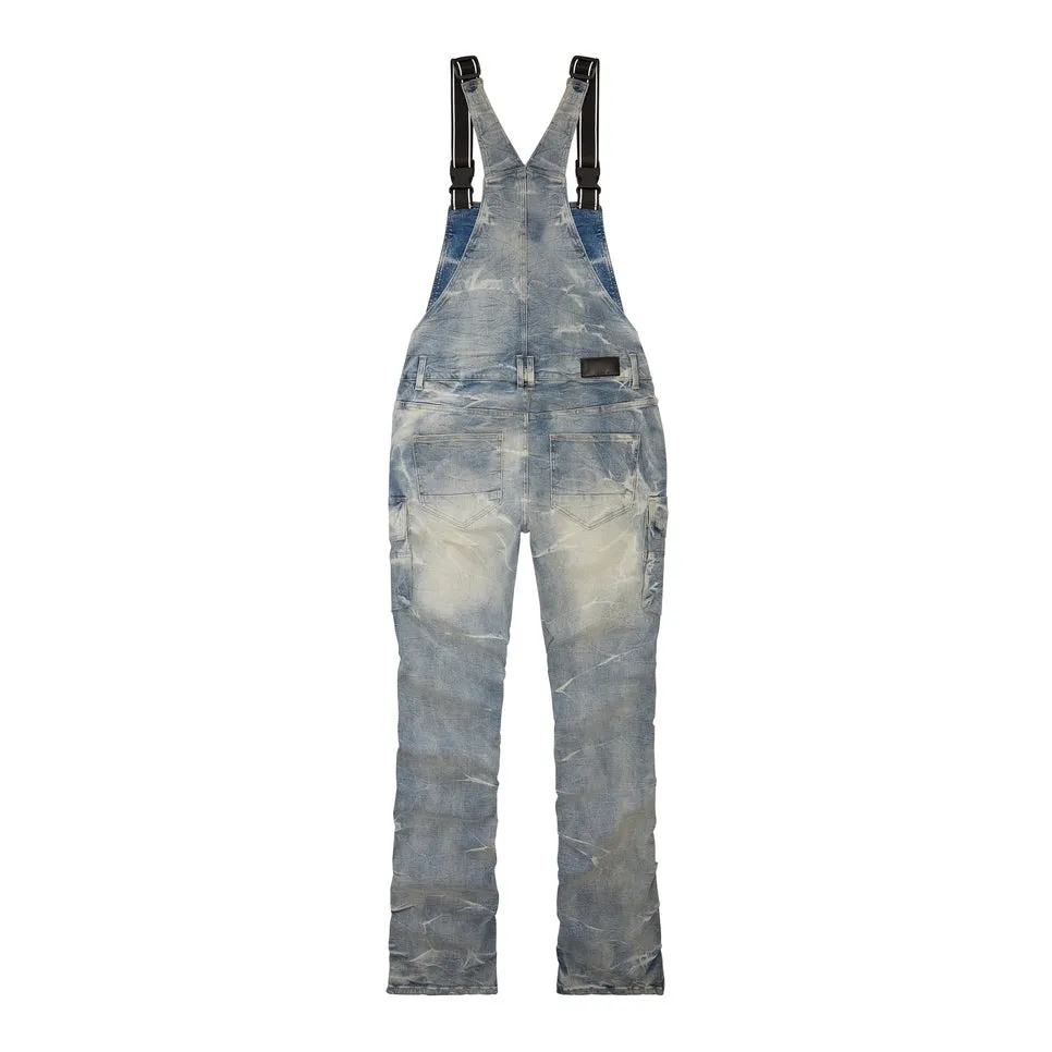 Stacked Utility Denim Overalls - Bergen Blue