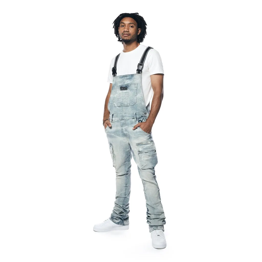 Stacked Utility Denim Overalls - Bergen Blue