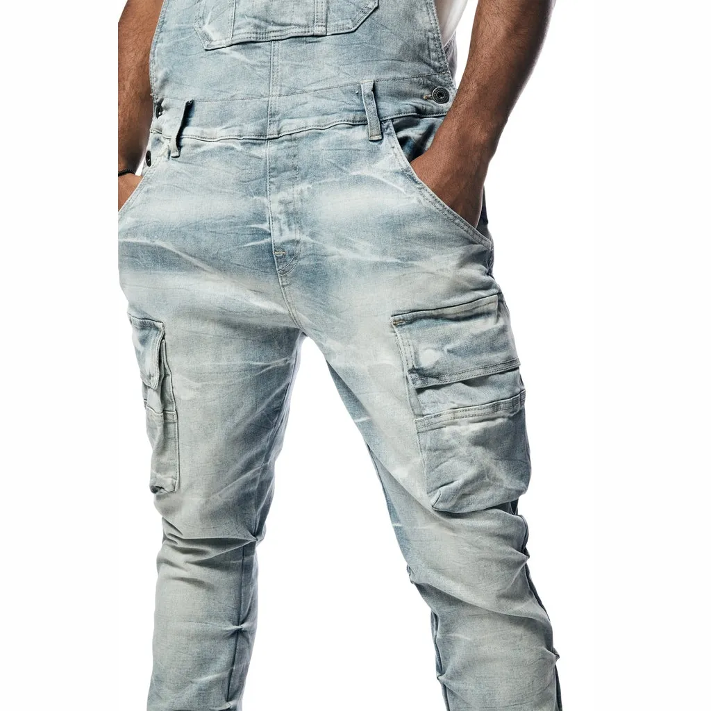 Stacked Utility Denim Overalls - Bergen Blue