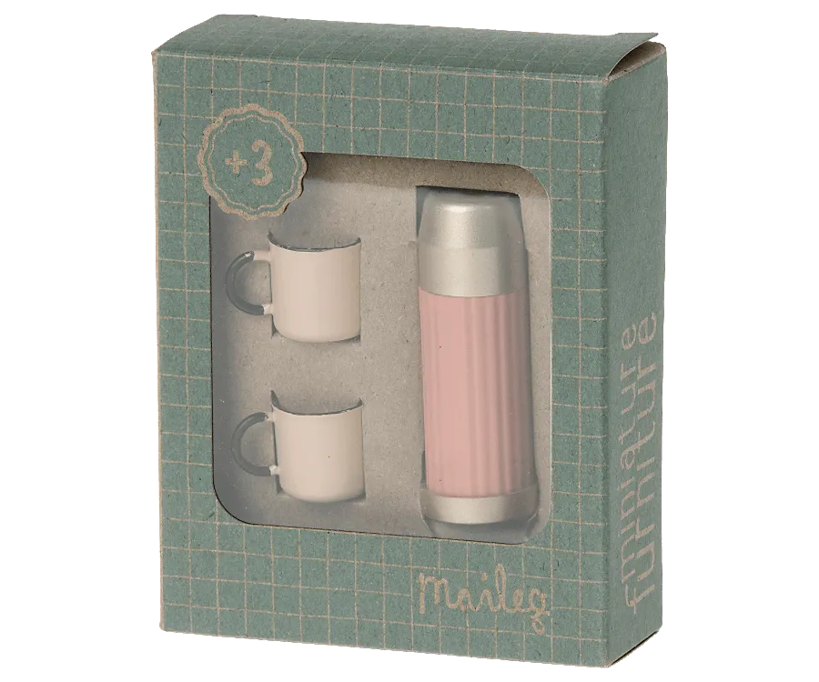 Thermos and Cups - Soft Coral
