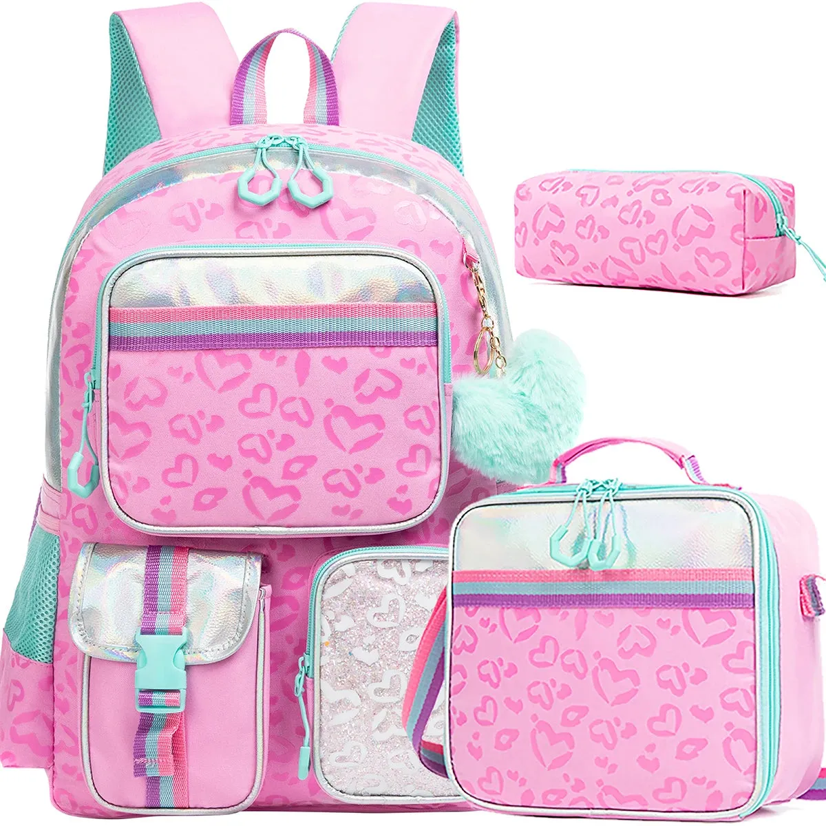 UAKISS  -  Meetbelify Backpack for Girls Schoolbag Aesthetic Backpack for Elementary Student Teen Girls Bookbag with Lunchbox and Penbag