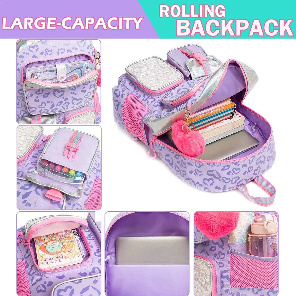 UAKISS  -  Meetbelify Backpack for Girls Schoolbag Aesthetic Backpack for Elementary Student Teen Girls Bookbag with Lunchbox and Penbag