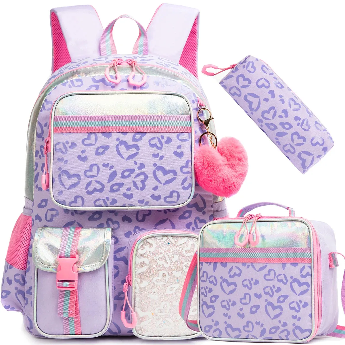 UAKISS  -  Meetbelify Backpack for Girls Schoolbag Aesthetic Backpack for Elementary Student Teen Girls Bookbag with Lunchbox and Penbag