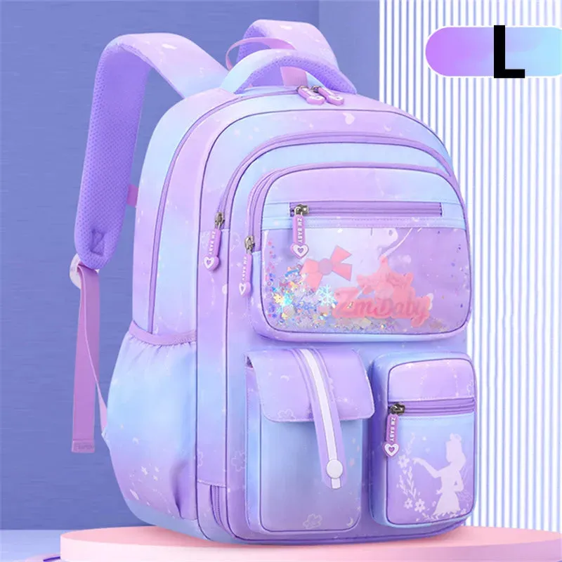 UAKISS  -  Primary Kawaii Cute Waterproof Little Gradient Color Children Backpack School Bags Back Pack For Kid Child Teenage Schoolbag sac