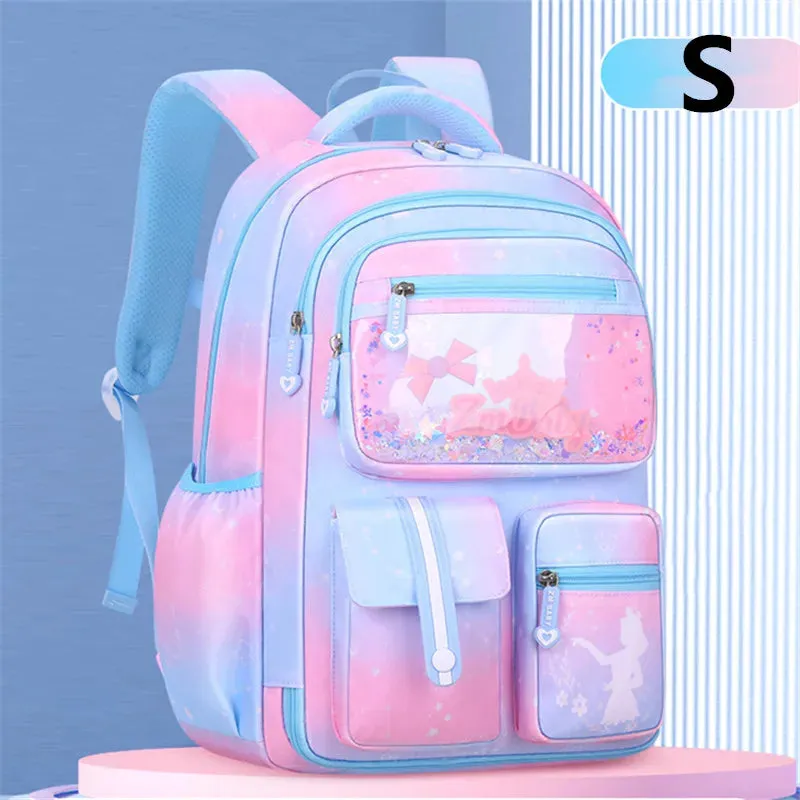 UAKISS  -  Primary Kawaii Cute Waterproof Little Gradient Color Children Backpack School Bags Back Pack For Kid Child Teenage Schoolbag sac