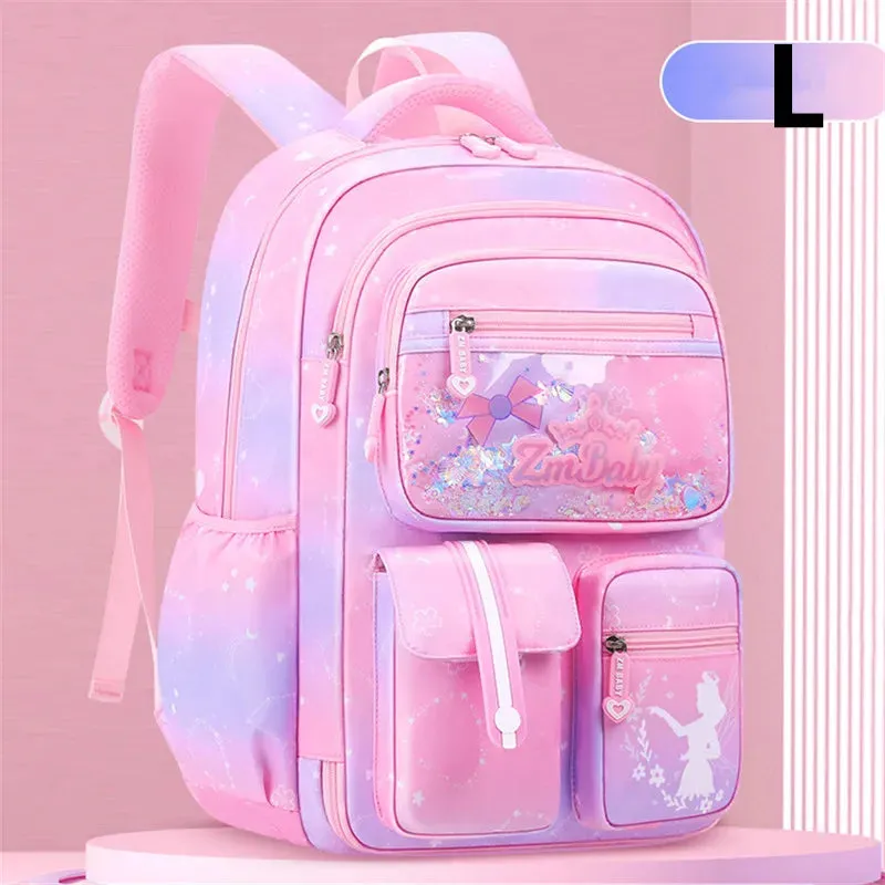 UAKISS  -  Primary Kawaii Cute Waterproof Little Gradient Color Children Backpack School Bags Back Pack For Kid Child Teenage Schoolbag sac