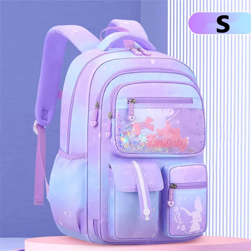 UAKISS  -  Primary Kawaii Cute Waterproof Little Gradient Color Children Backpack School Bags Back Pack For Kid Child Teenage Schoolbag sac