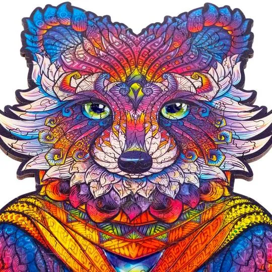Unidragon Wooden Puzzle: Emanating Racoon