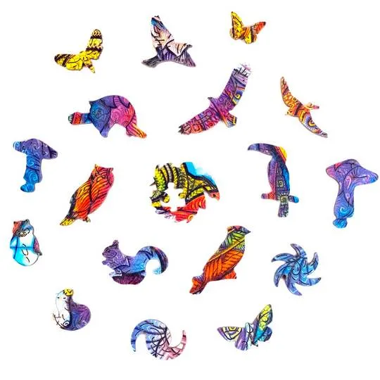 Unidragon Wooden Puzzle: Emanating Racoon