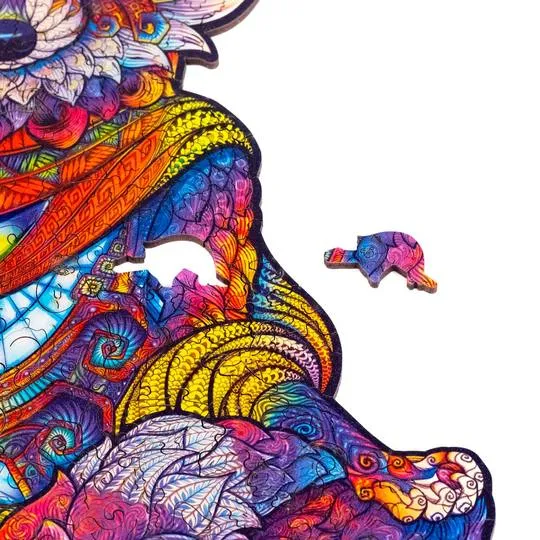 Unidragon Wooden Puzzle: Emanating Racoon