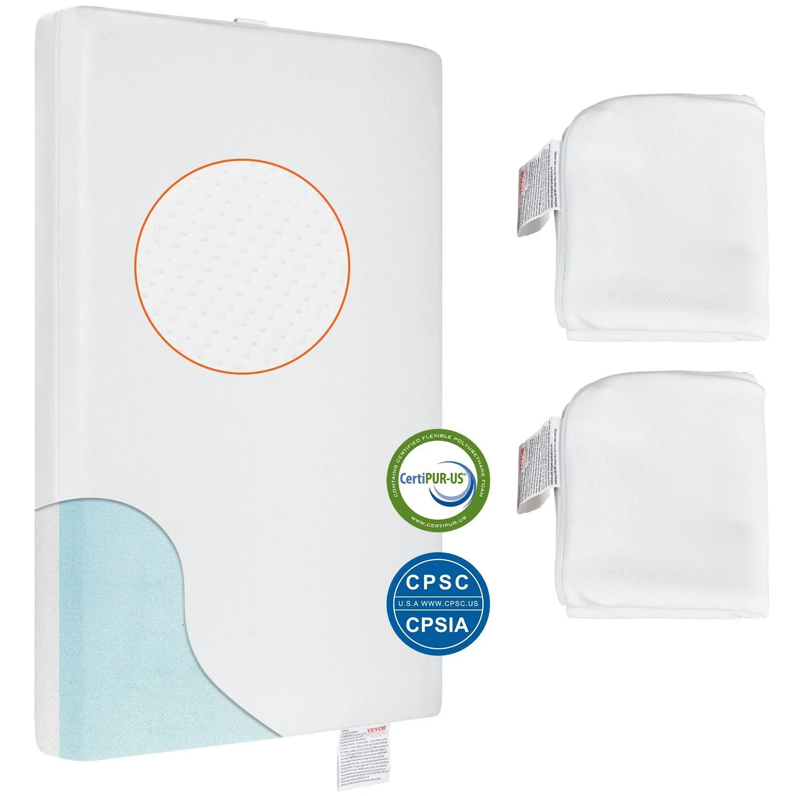 VEVOR Crib Mattress, Two-sided Breathable Toddler Mattress of