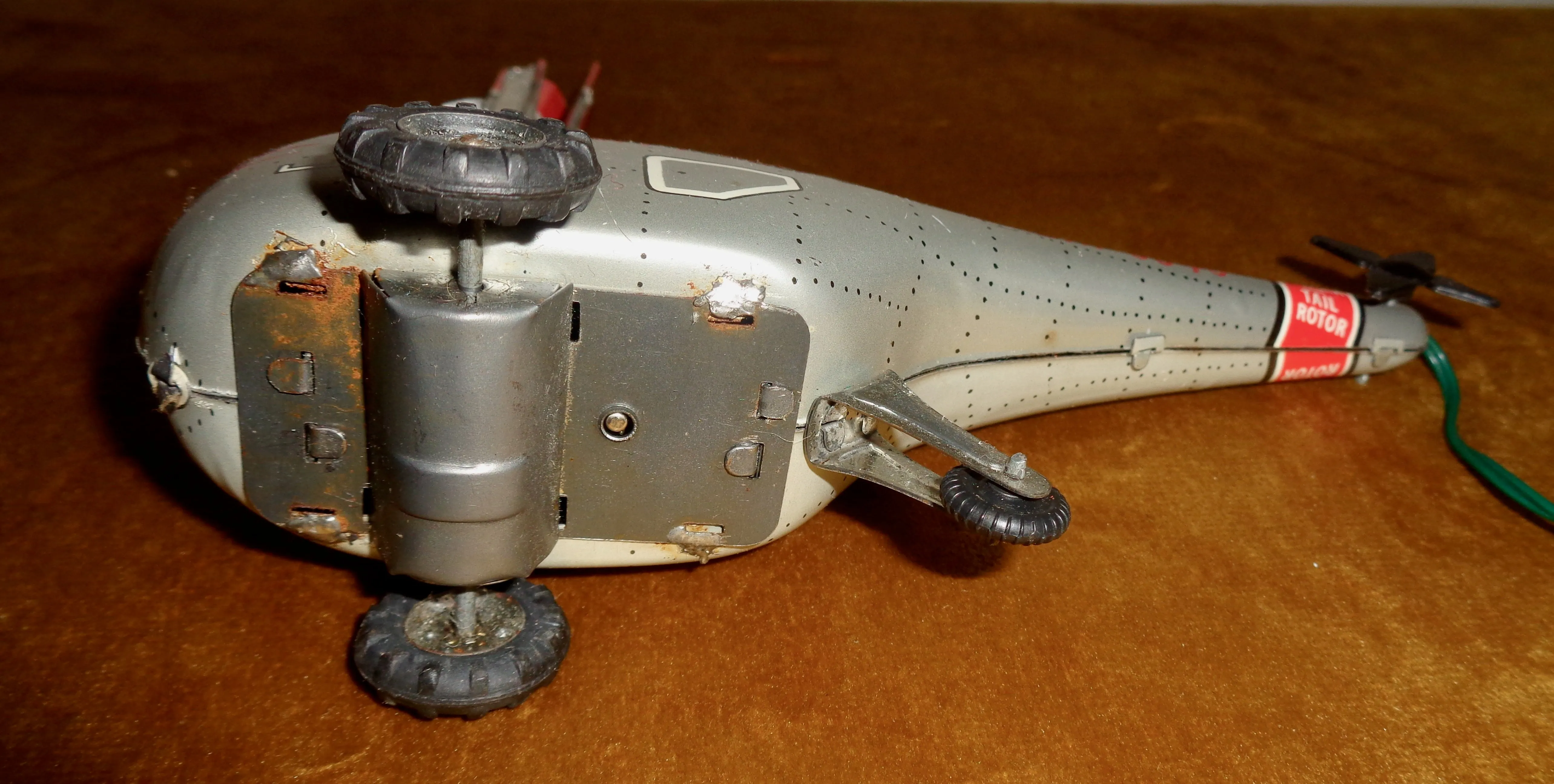 Vintage Tinplate Toy Helicopter Battery Operated By Louis Marx & Co In Its Original Box